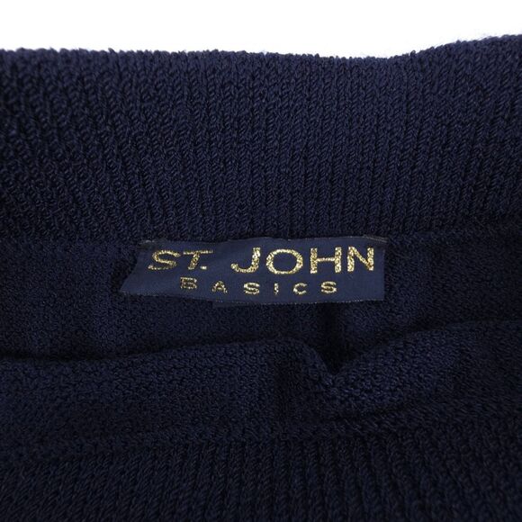 ST JOHN Santana Knit Wool Pencil Skirt Minimal Modest Quiet Luxury Old Money 8 - Picture 2 of 6